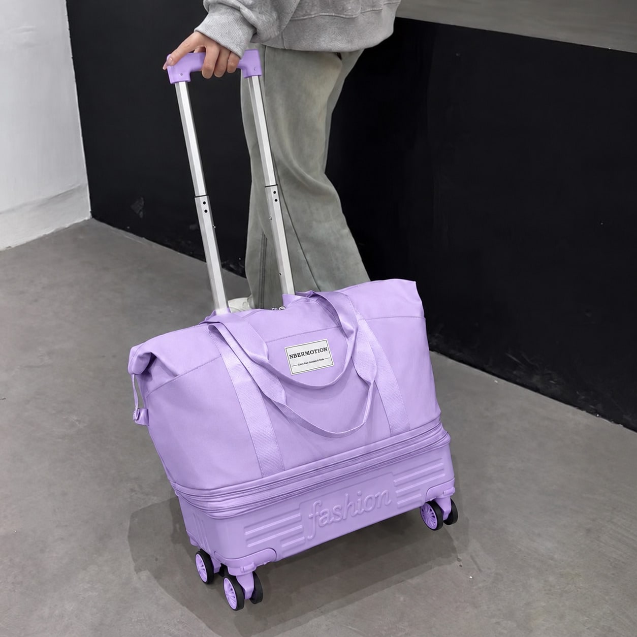 Foldable Rolling Luggage Bag - Expandable Rolling Travel Duffle Bag, Foldable