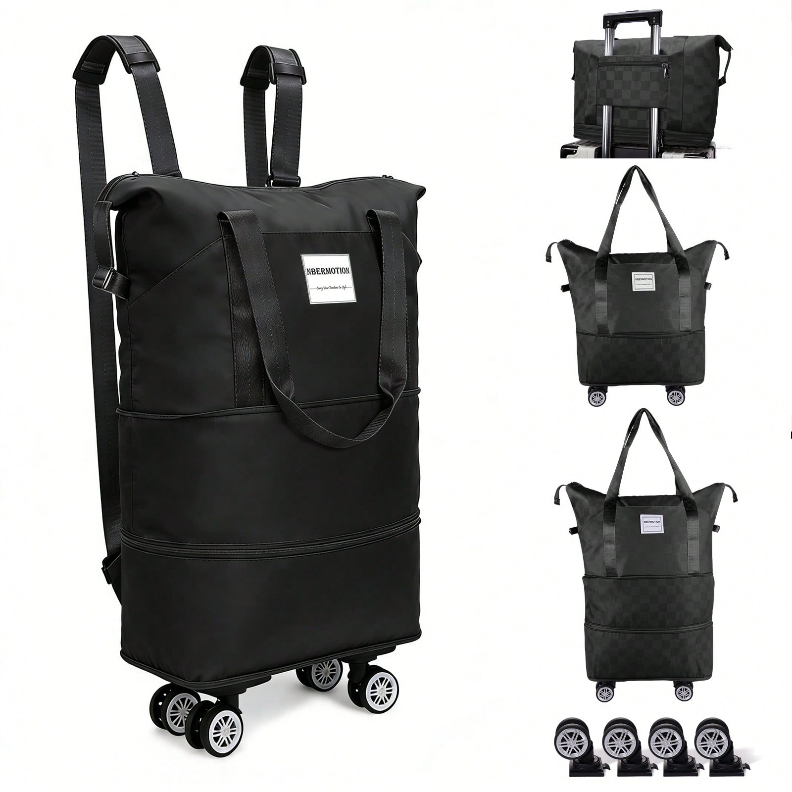 Expandable Rolling Duffle Bag  - Foldable Rolling Luggage Bag 评论和价格