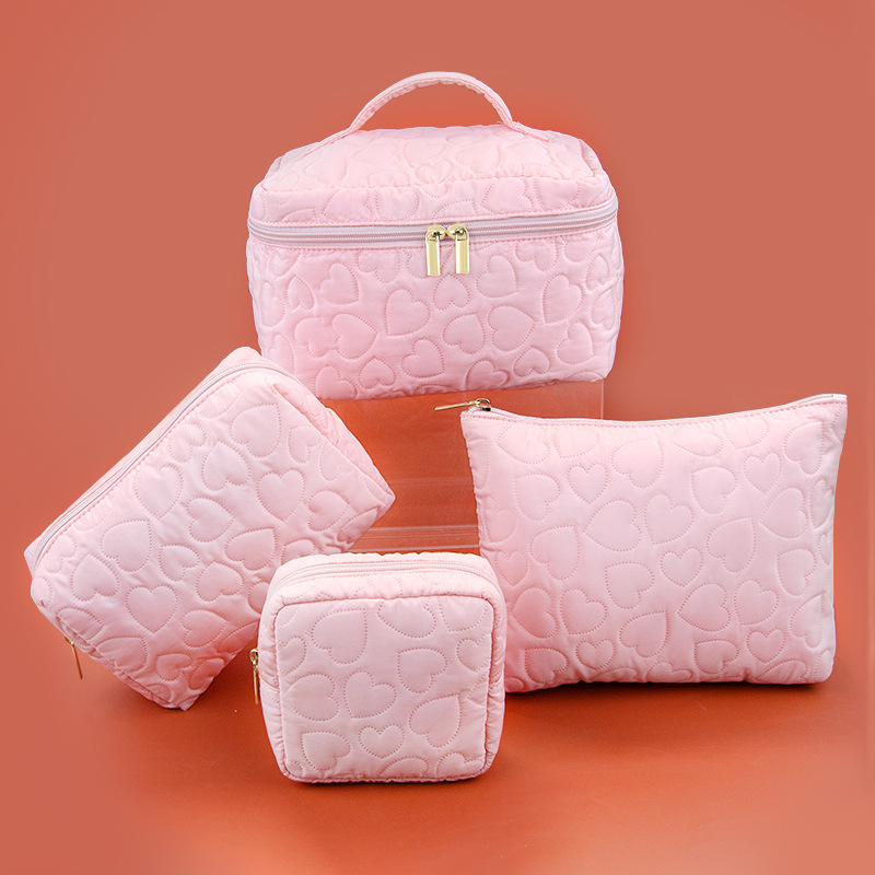 Ultrasonic heart-shaped quilte - Cosmetic Bags 评论和价格