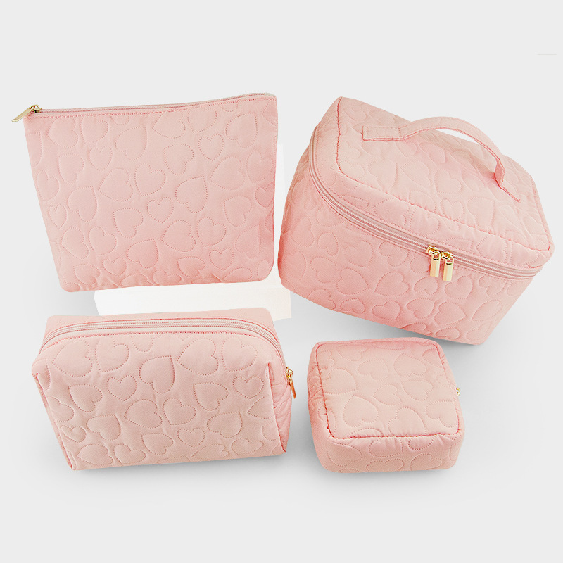 Ultrasonic heart-shaped quilte - Cosmetic Bags 评论和价格