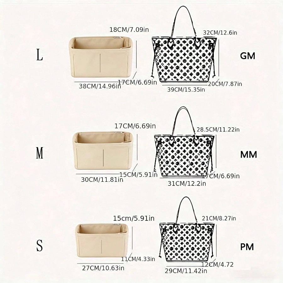 Felt Inset Bag Organizer, Mult - Cosmetic Bags 评论和价格